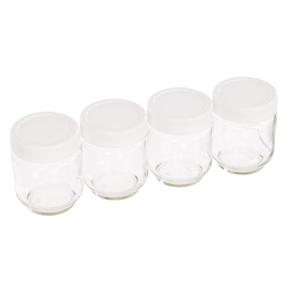 Davis &amp; Waddell Multi Yoghurt Maker Jars 190ml 4pcs Set Clear
