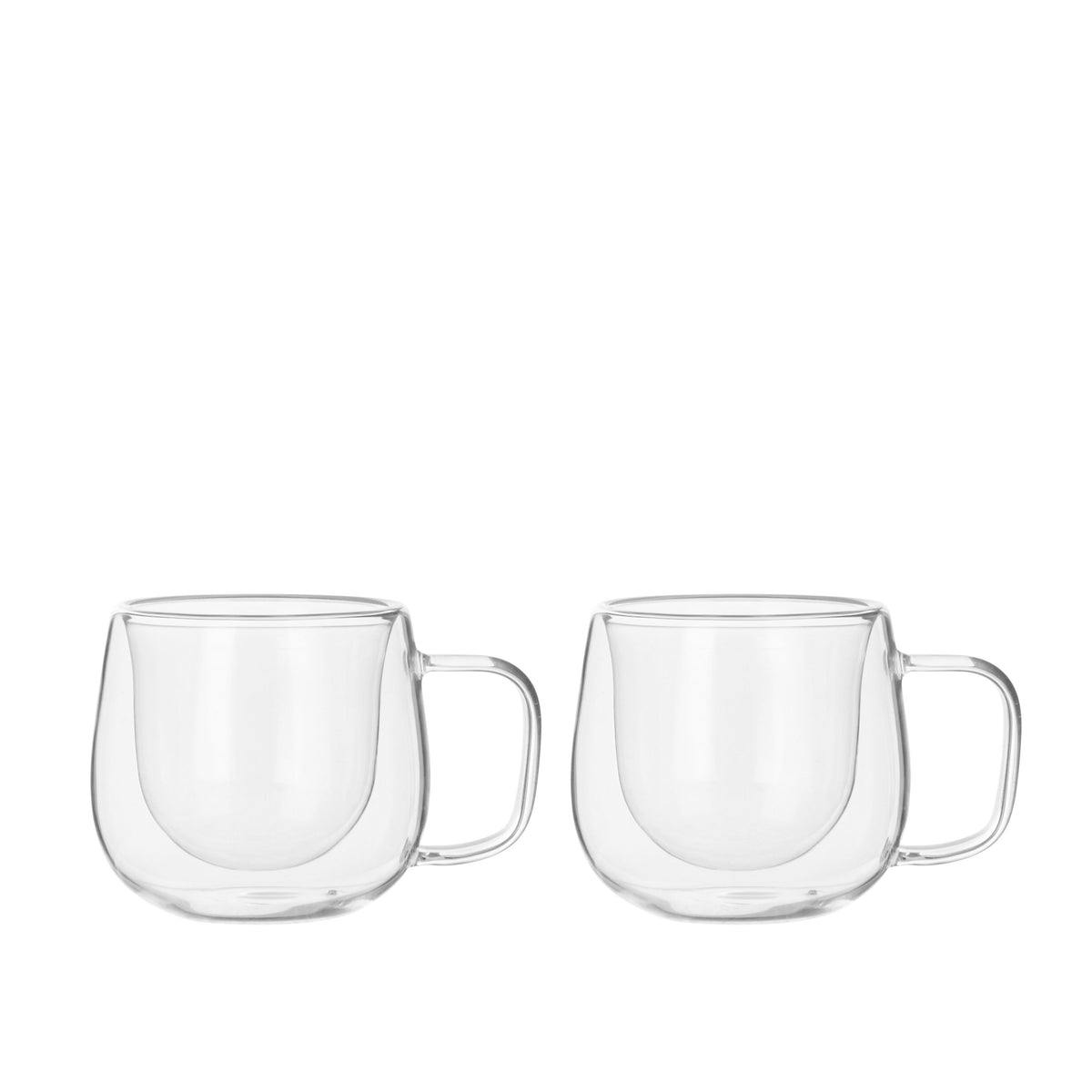 Leaf &amp; Bean Double Wall Glass Mug 2pcs Set Clear