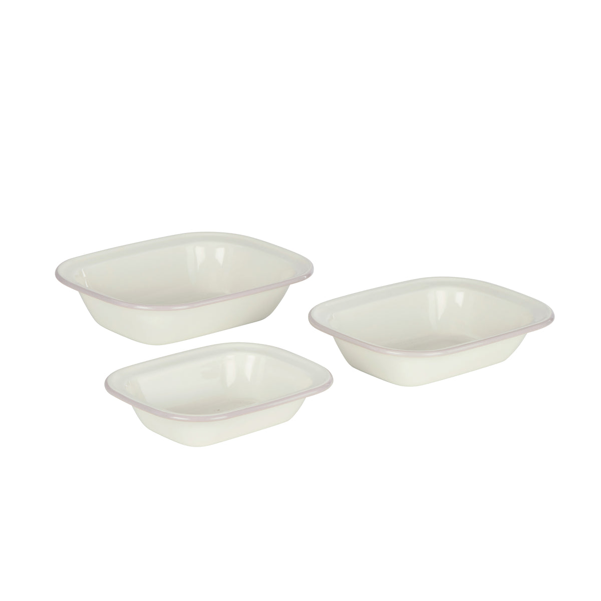 Davis &amp; Waddell Daylesford Enamel Pie Dish Rectangle 3pcs Set Cream