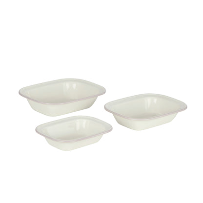 Davis &amp; Waddell Daylesford Enamel Pie Dish Rectangle 3pcs Set Cream