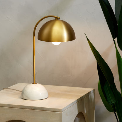 Amalfi Atticus Table Lamp Brass &amp; White