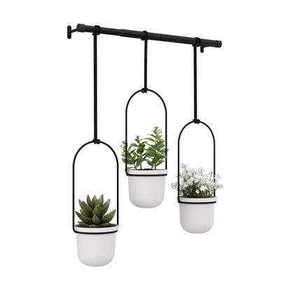 Umbra Triflora Hanging Planter White &amp; Black