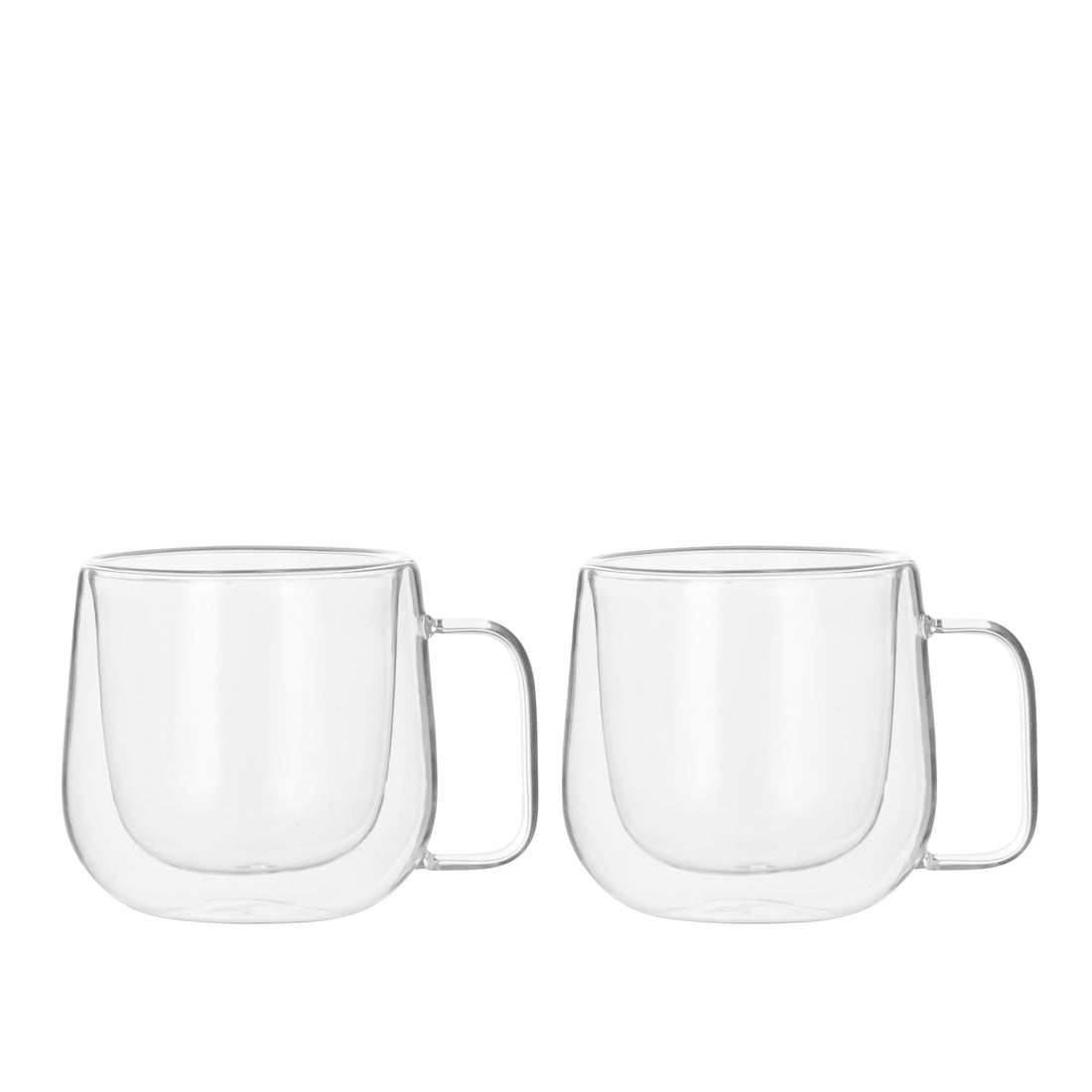 Leaf &amp; Bean Double Wall Glass Mug 2pcs Set Clear