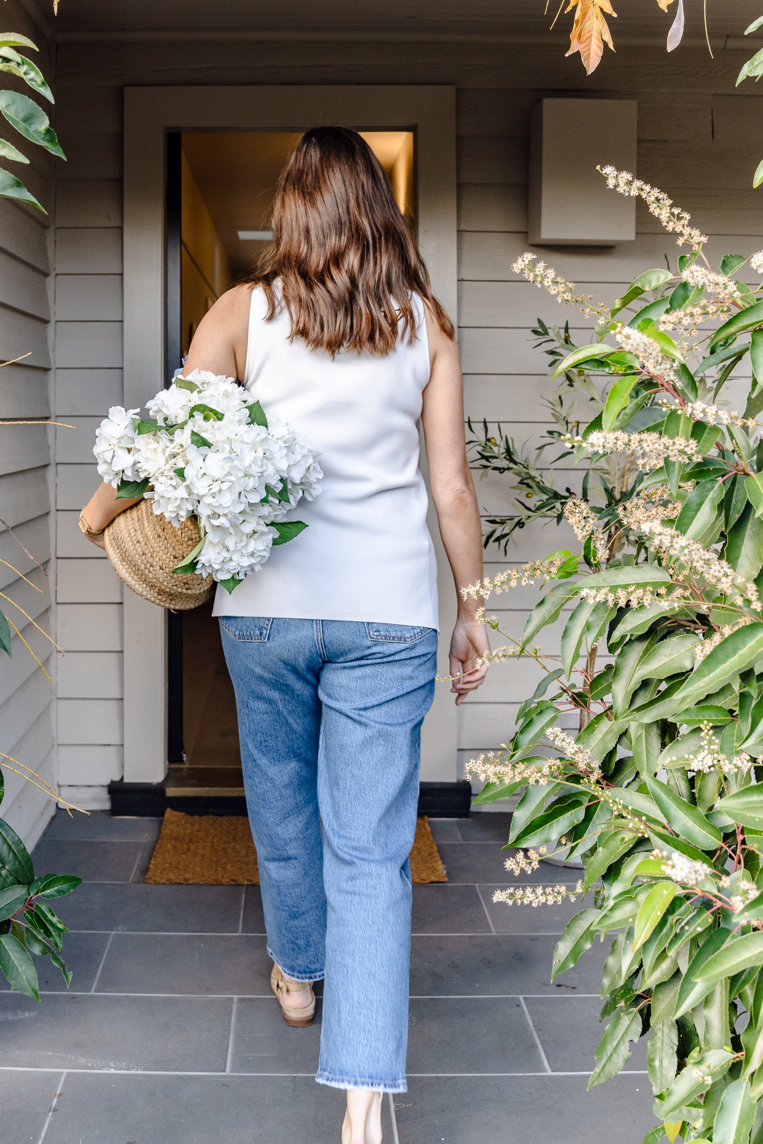 Faux Hydrangea Bush | White - 45cm