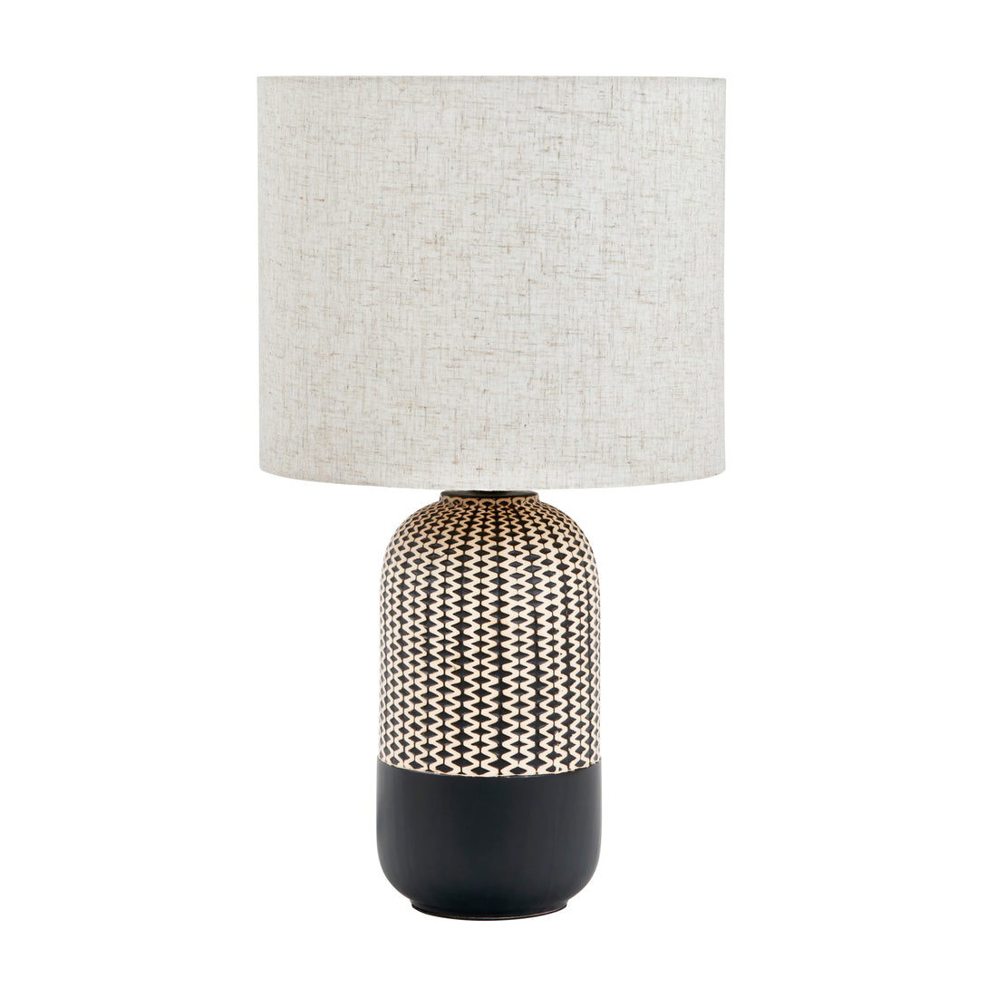 Amalfi River Table Lamp Black &amp; Natural