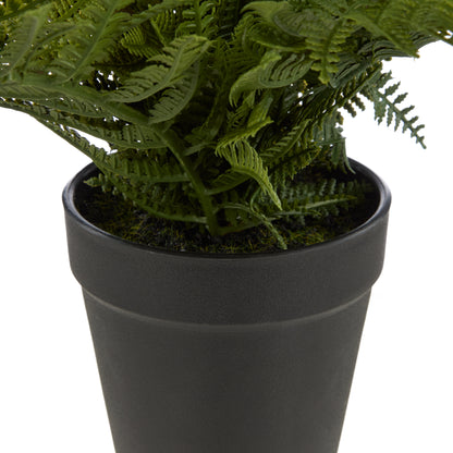 Faux Leatherleaf Fern - Garden Pot | 33cm