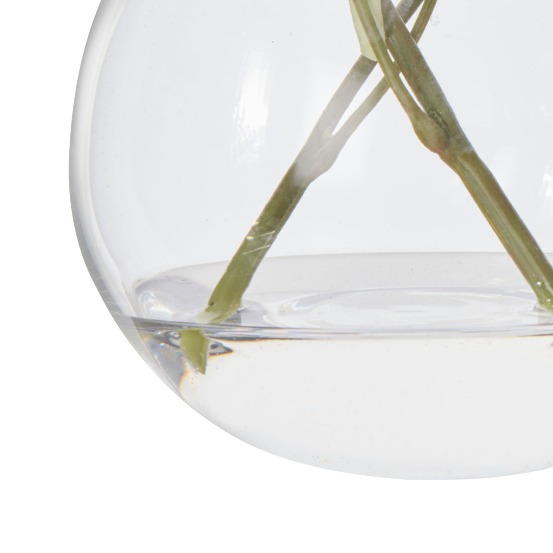 Faux Dendrobium - Sphere Vase | White -  30cm