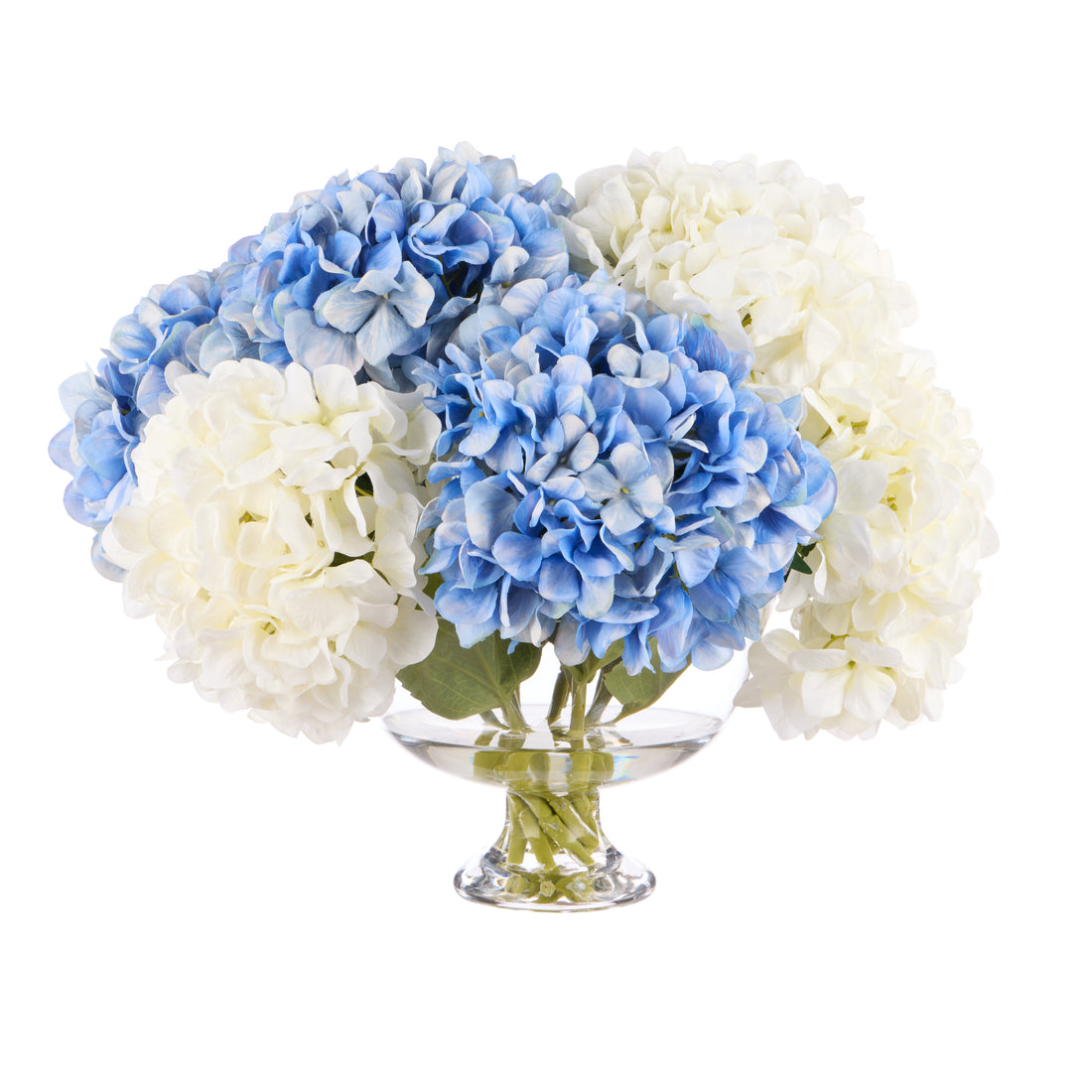 Faux Hydrangea Mix - Dahlia Bowl | Blue &amp; White - 38cm