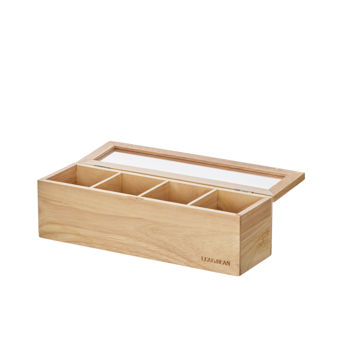 Leaf &amp; Bean Wooden Tea Box Natural