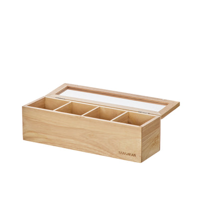 Leaf &amp; Bean Wooden Tea Box Natural