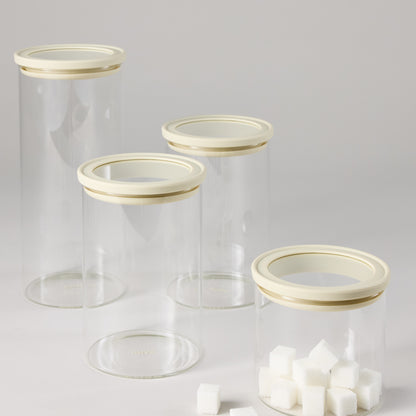 SVNA Glass Canister 4pcs Set Cream