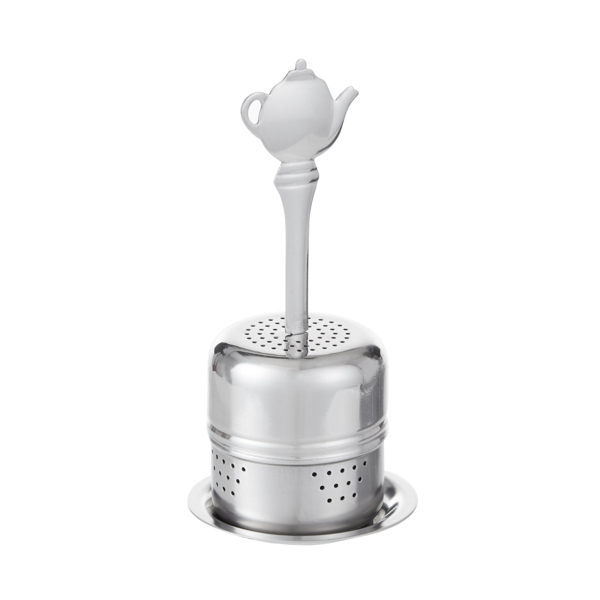 Leaf &amp; Bean Tea Infuser Ball With Handle Silver