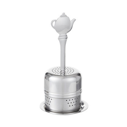 Leaf &amp; Bean Tea Infuser Ball With Handle Silver