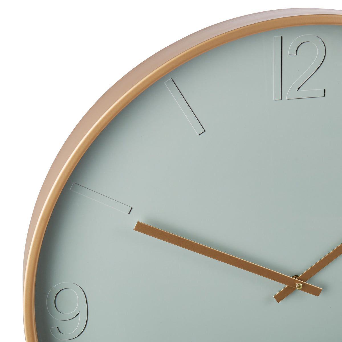 Amalfi Modern Green Wall Clock Pale Green &amp; Gold