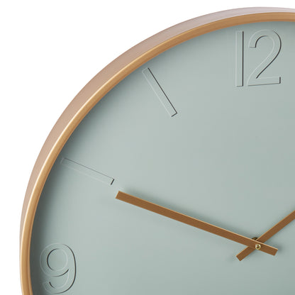 Amalfi Modern Green Wall Clock Pale Green &amp; Gold