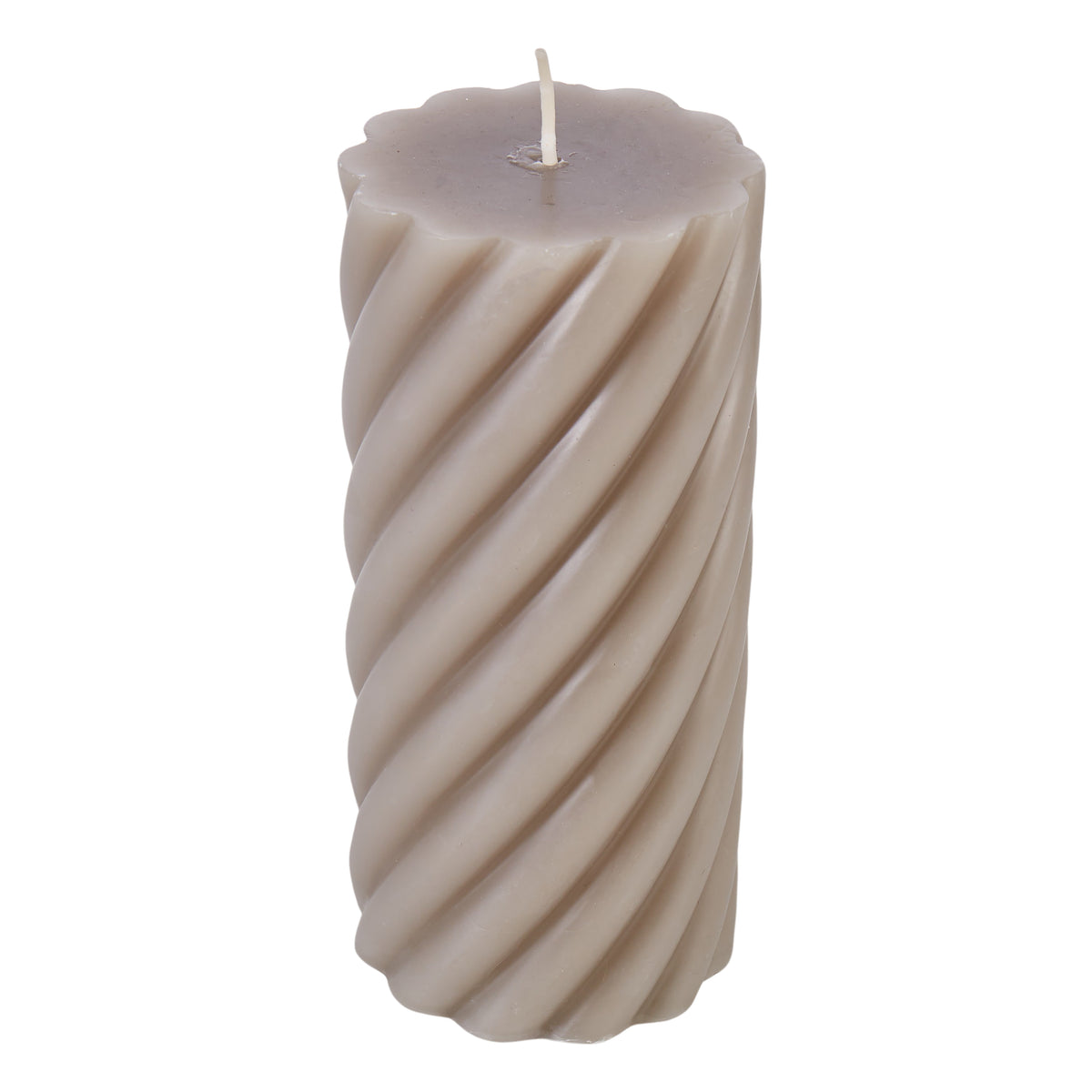 Amalfi Maisie Swirl Pillar Candle Taupe
