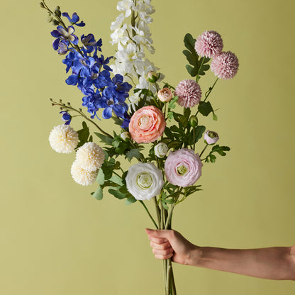 Faux Real Touch Ranunculus Spray | Orange - 60cm