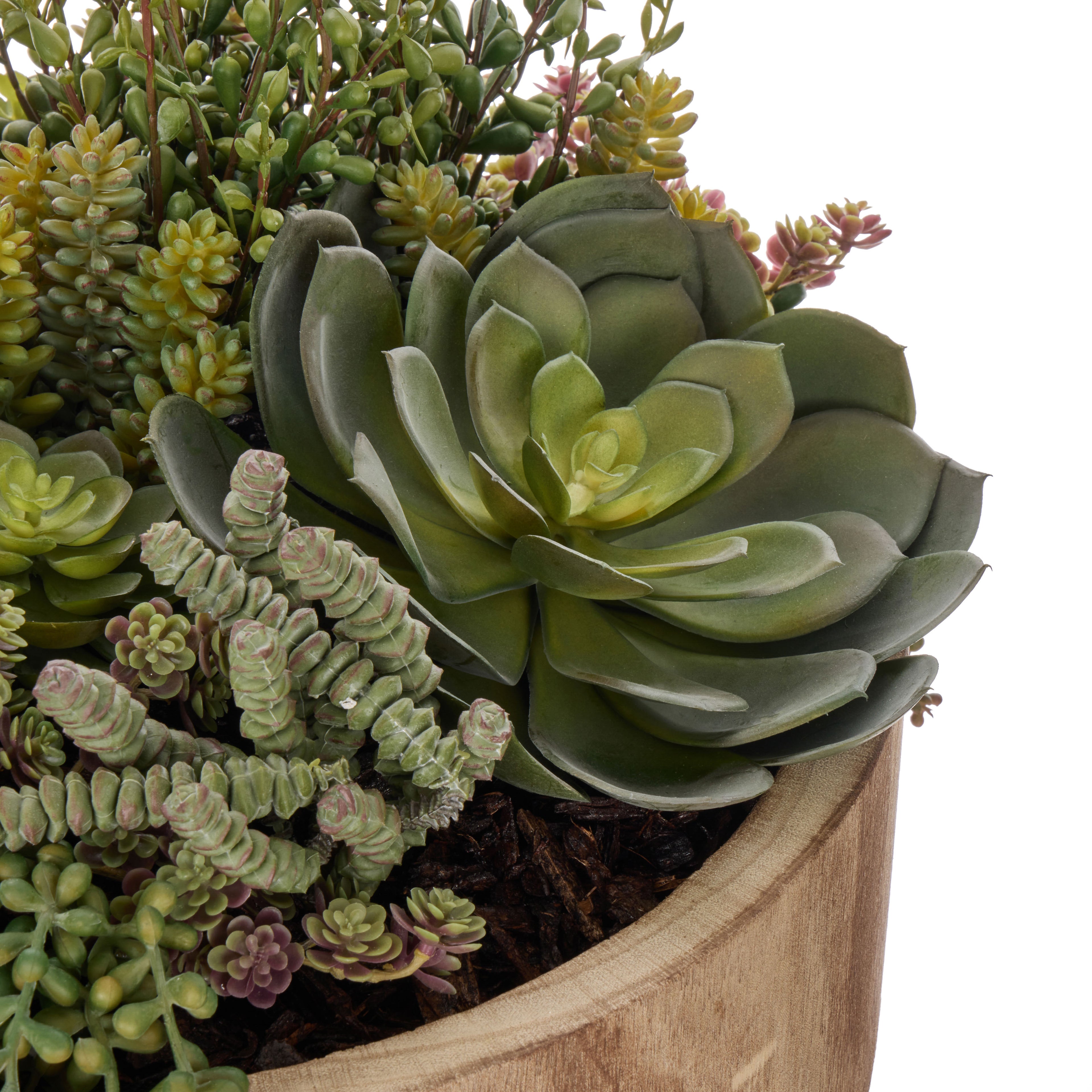 Faux Jelly Bean Sedum Mix - Dansk Bowl | Green -  37cm