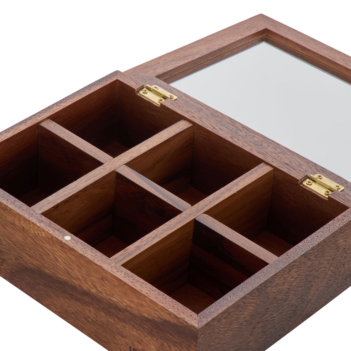 Leaf &amp; Bean Byron Acacia Tea Box 6 Compartment Natural