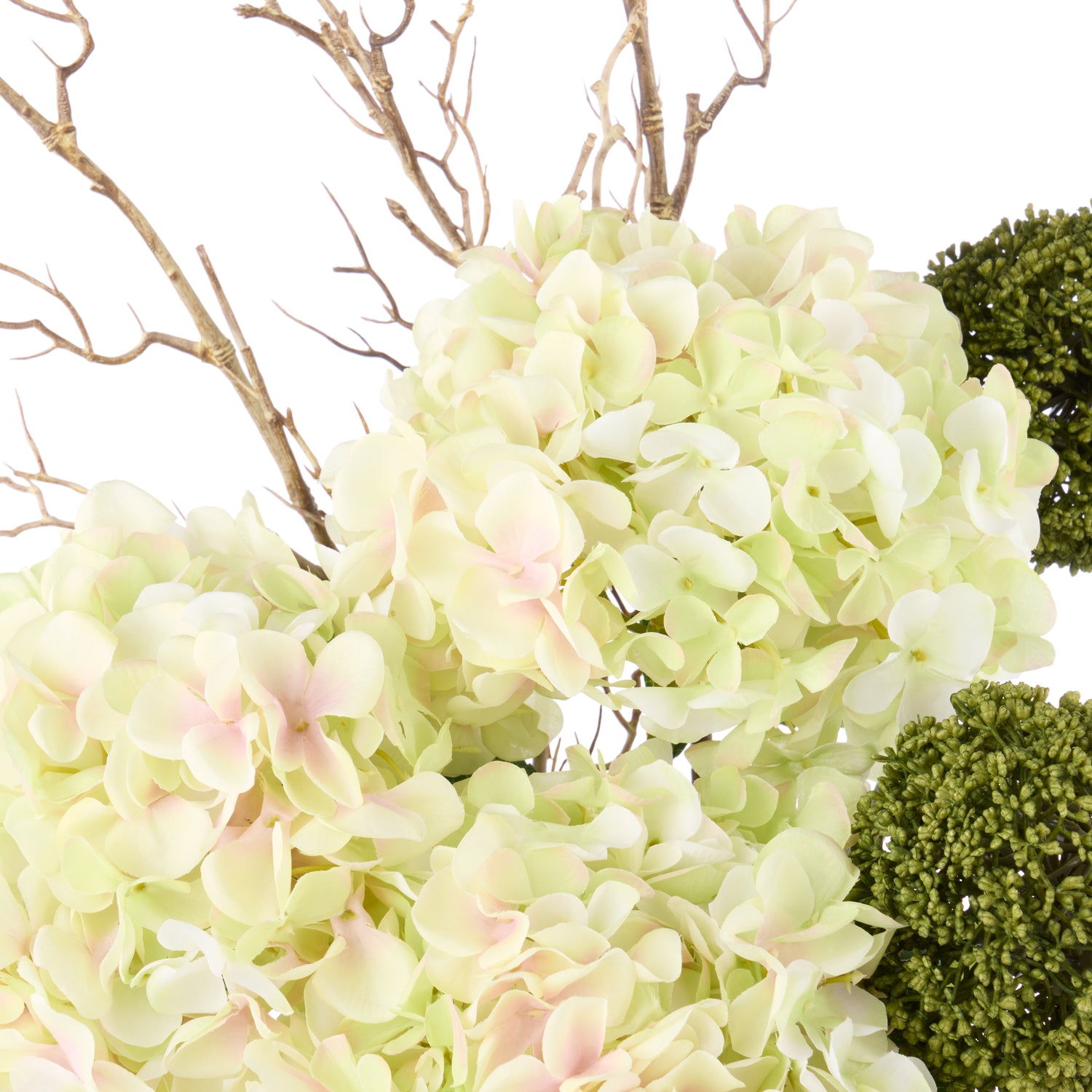 Faux Hydrangea Allium Arrangement - Maliah Pot | Green - 76cm