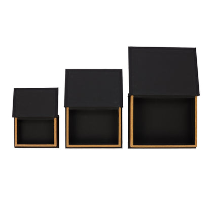 Society Home Atticus Book Box 3pcs Set Black &amp; Natural