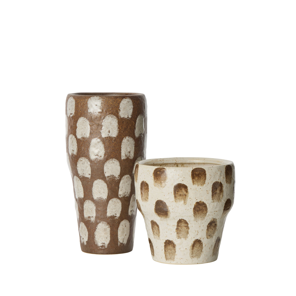 Amalfi Soren Dab Vase Brown &amp; White
