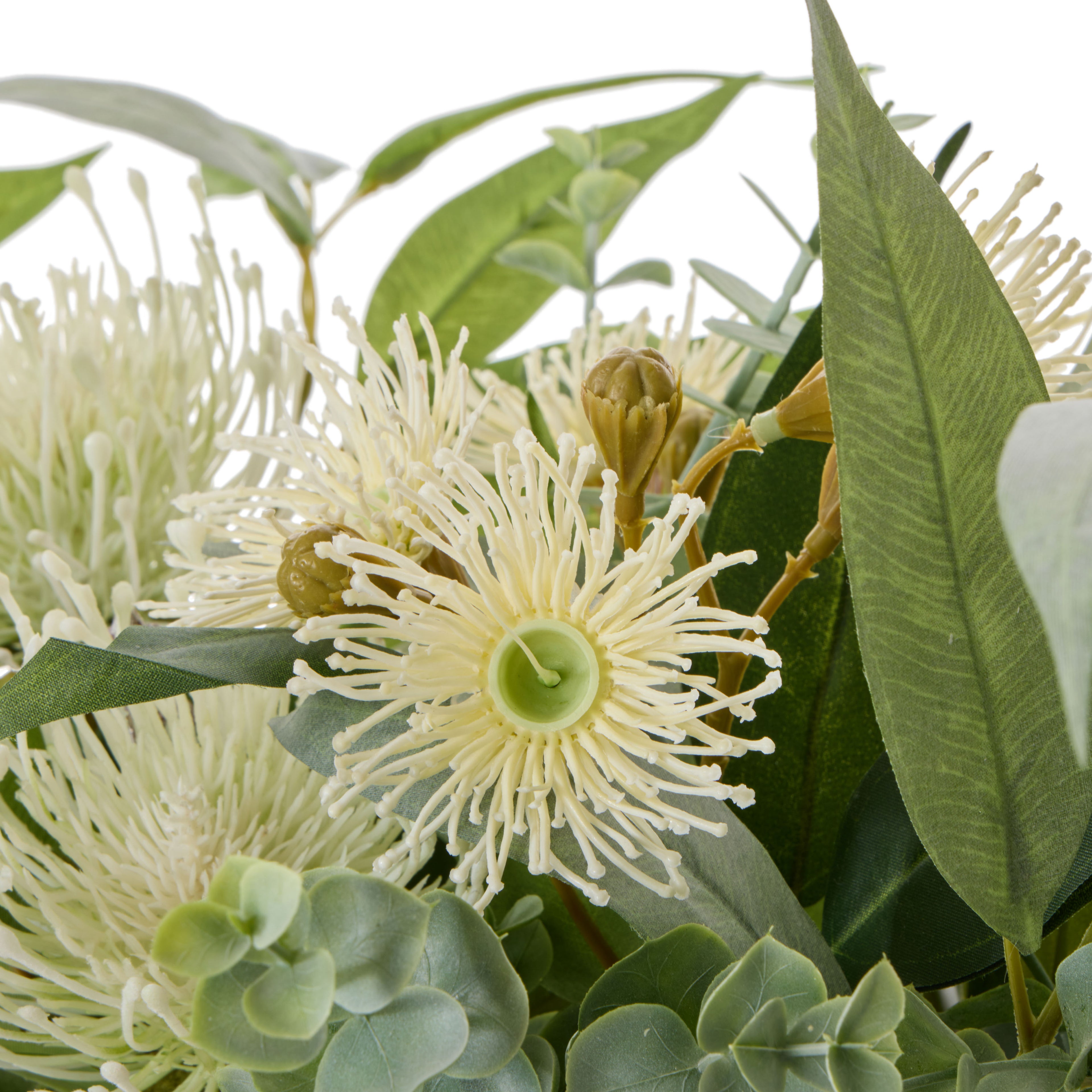 Faux Pincushion Eucalyptus - Esme Through Vase | Green -  31cm