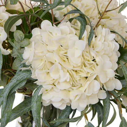 Faux Hydrangea Native Mix - Alana Vase | White -  80cm