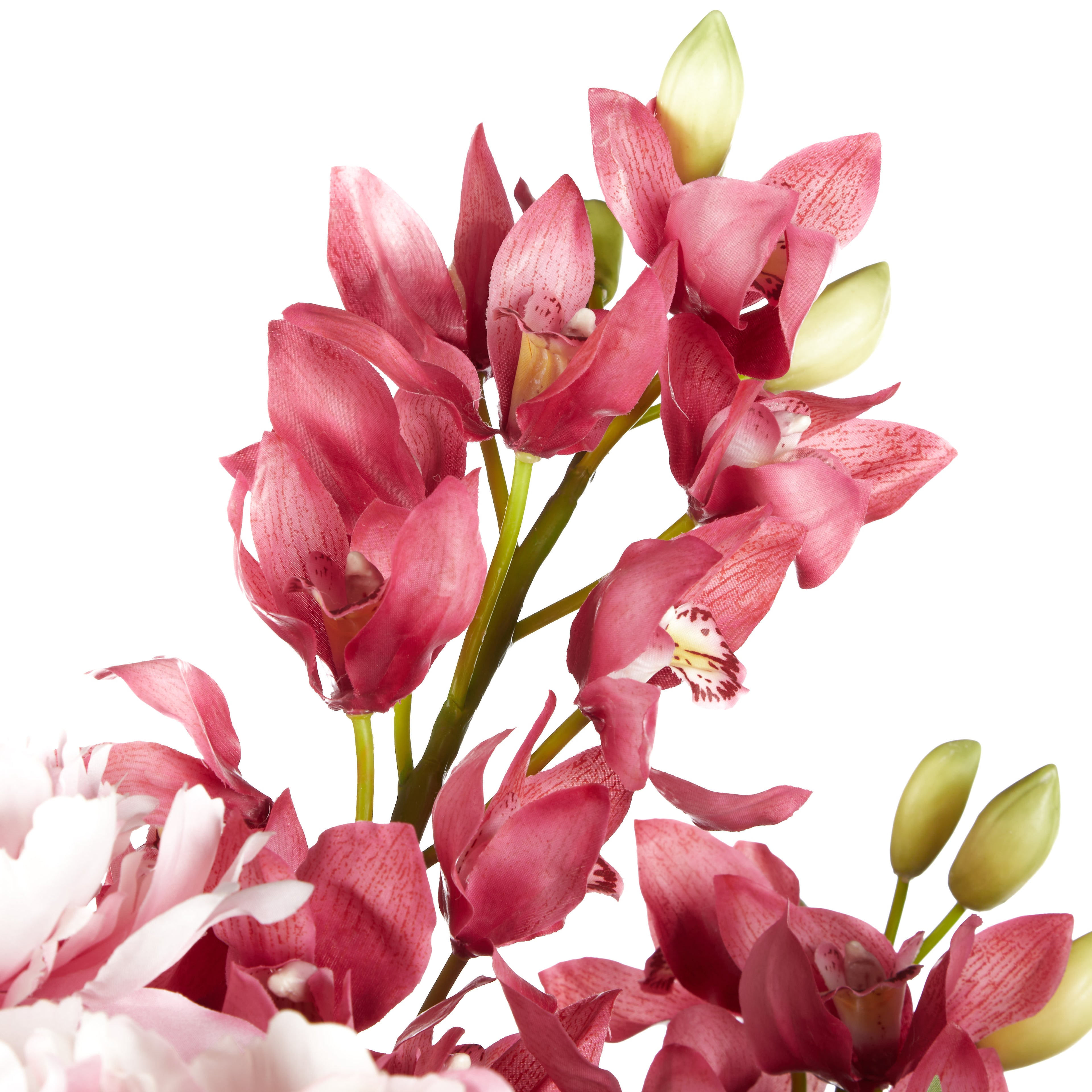Faux Peony Foxtail Garden Arrangement - Vintage Urn
