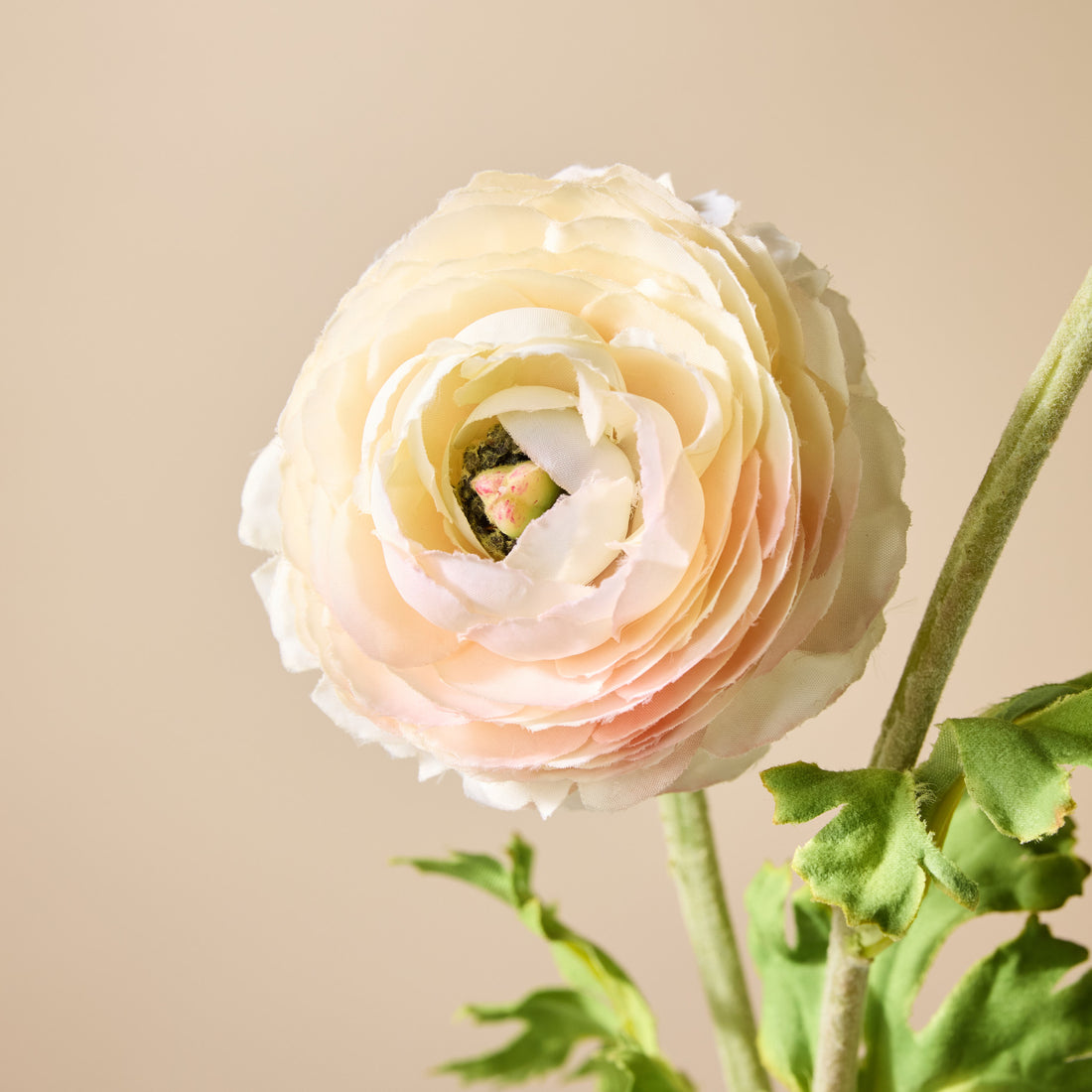 Faux Ranunculus Spray - Orange | 74cm