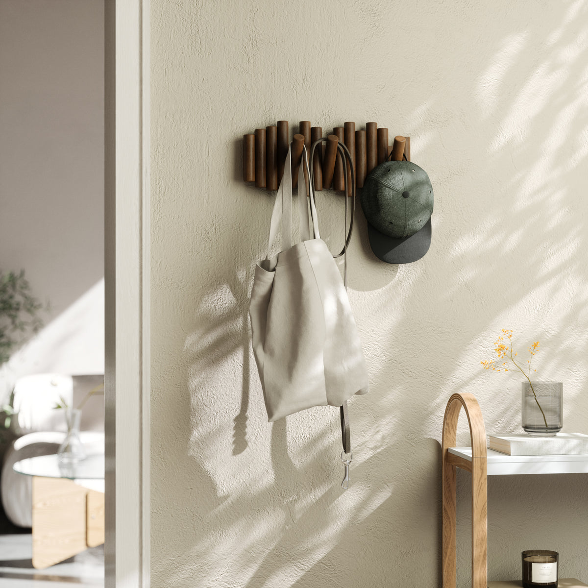 Umbra Picket Rail Hook Aged Walnut