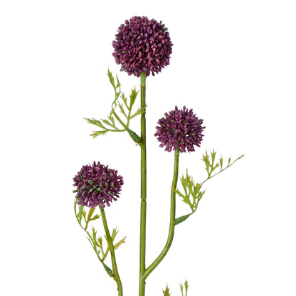 Faux Mini Allium Stem | Burgundy - 64cm