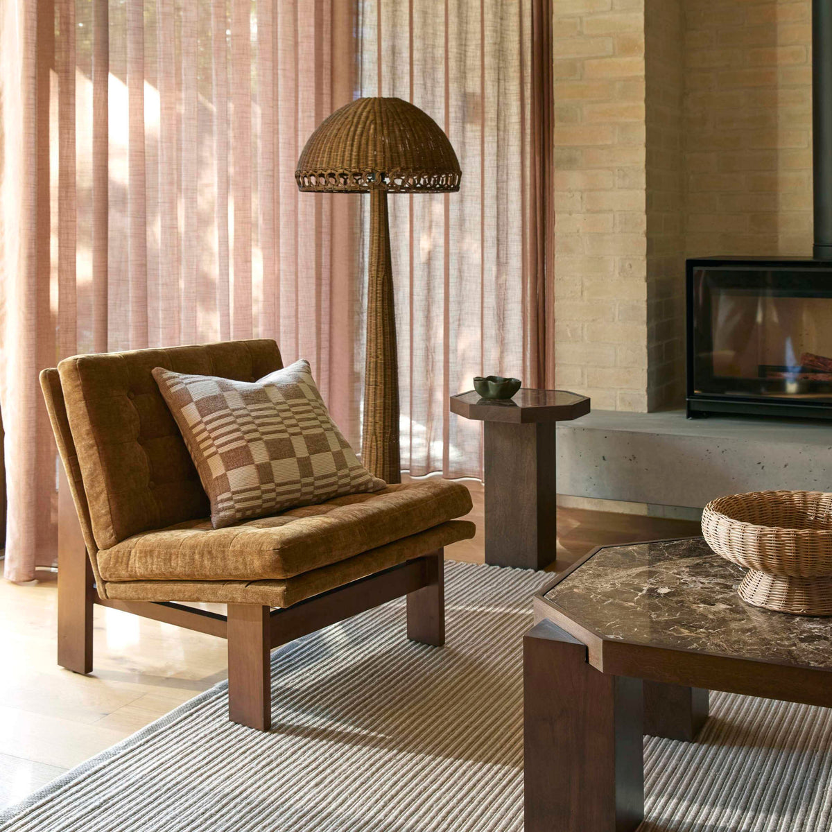 Amalfi Eliot Cushion Ivory &amp; Brown