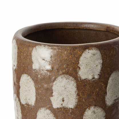 Amalfi Soren Dab Vase Brown &amp; White