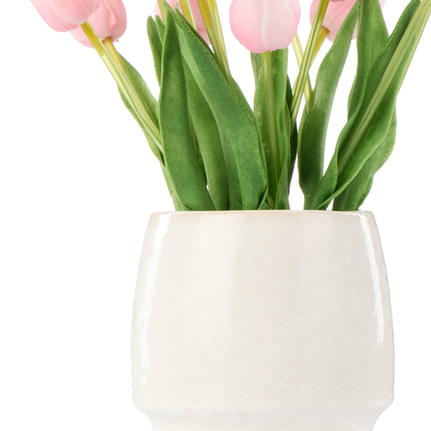 Faux Tulip Arrangement - Gianna Pot | Light Pink - 32cm