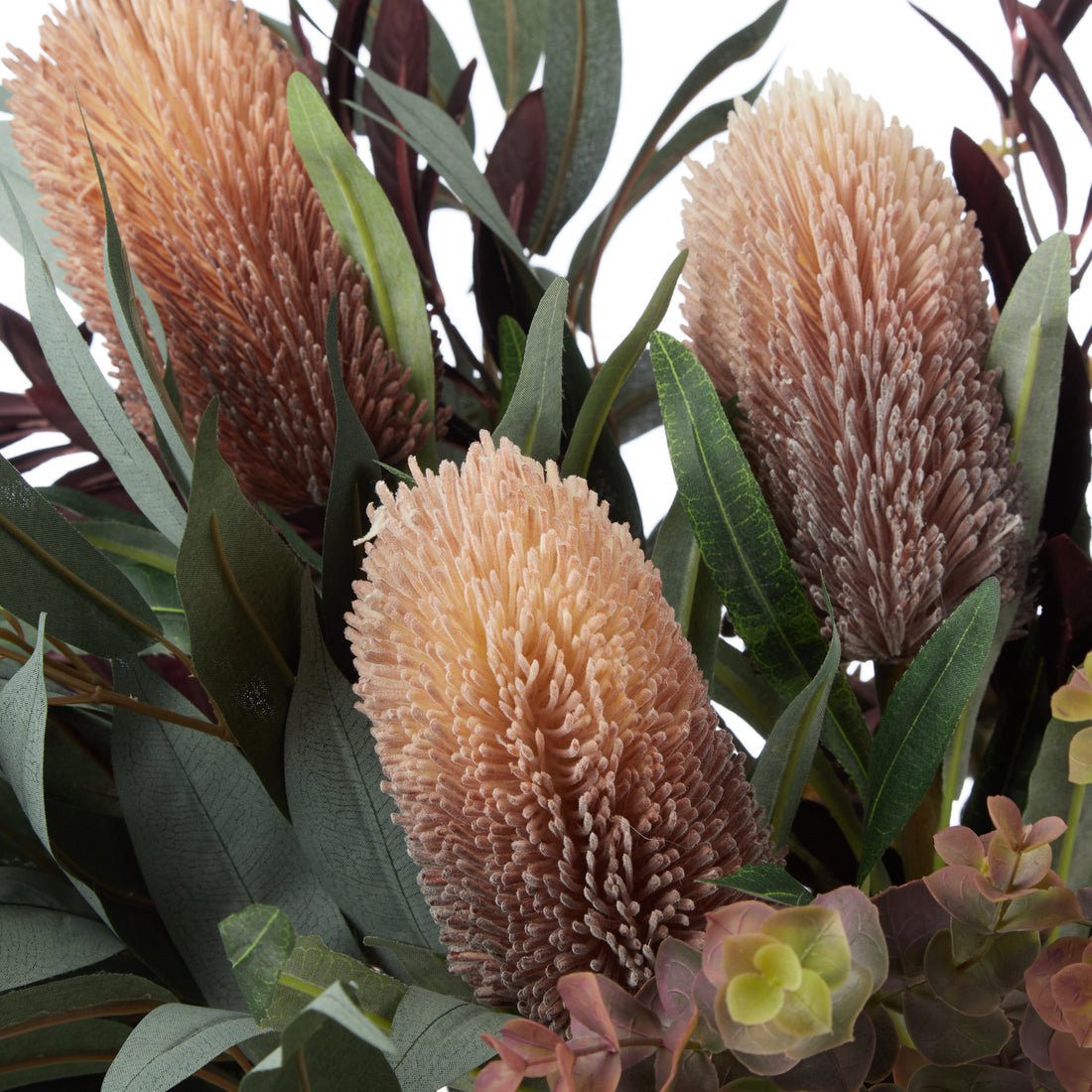 Faux Vanda Orchid Eucalyptus Mix Arrangement - Claire Vase