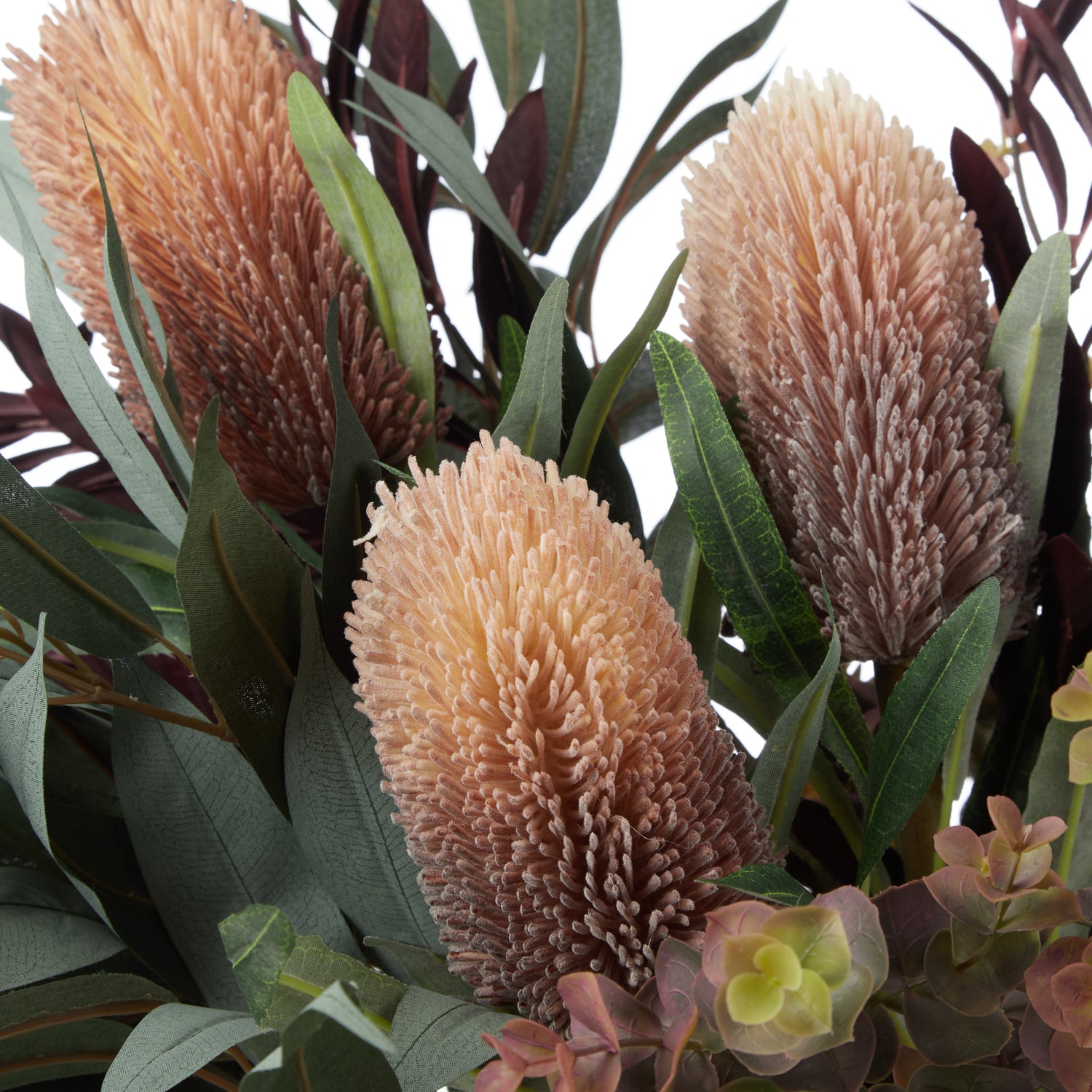 Faux Vanda Orchid Eucalyptus Mix Arrangement - Claire Vase