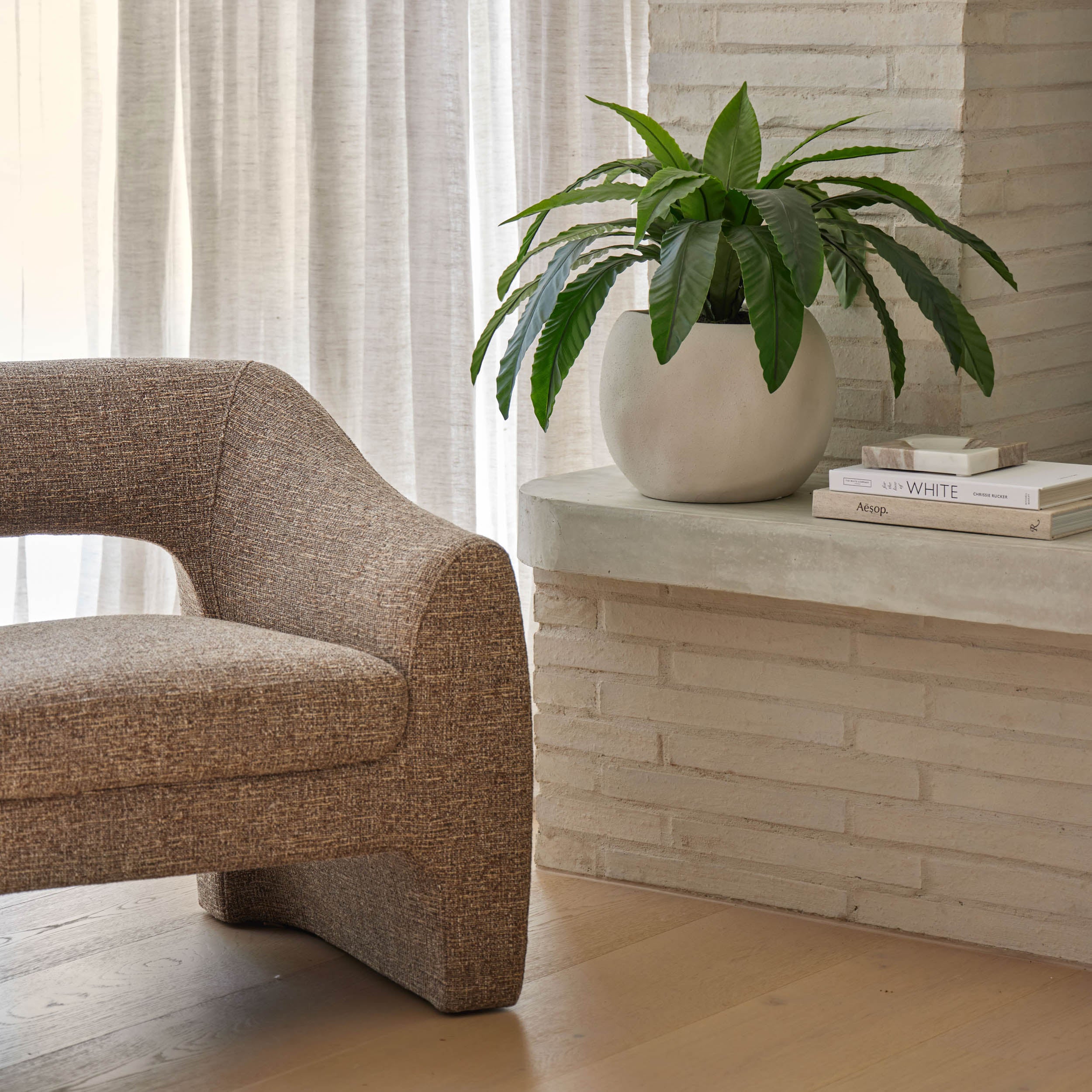 Amalfi Wells Chair Brown &amp; Taupe