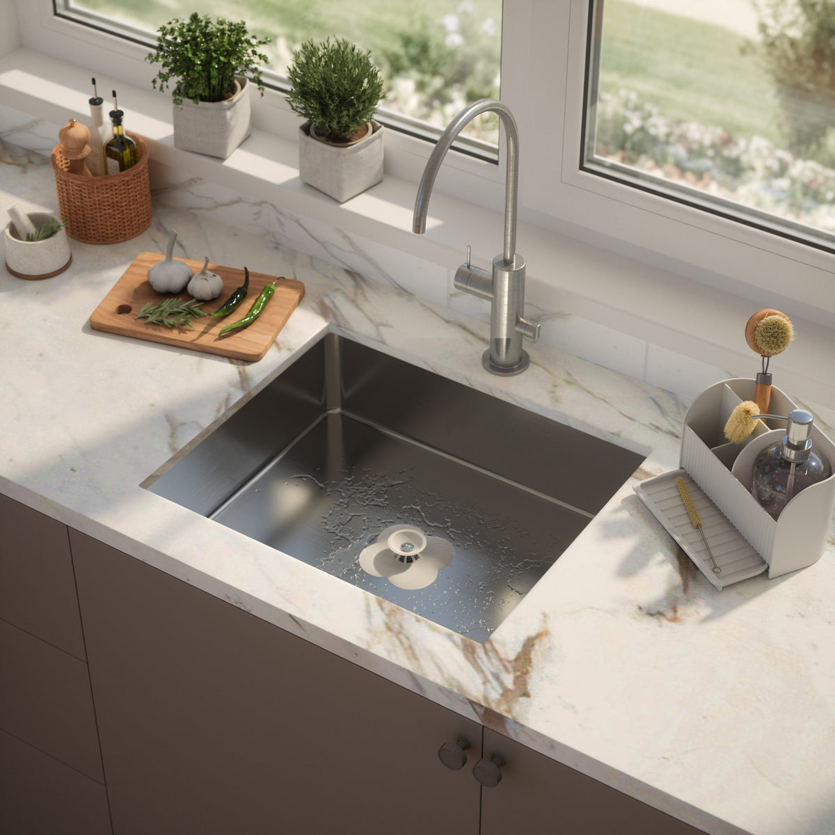 Umbra Bloom Drain Stop &amp; Hair Catcher White