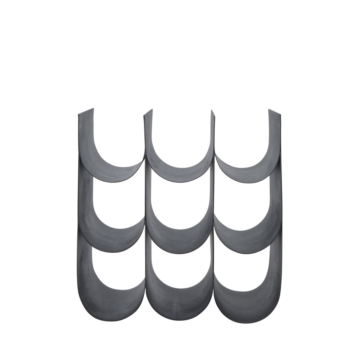 Davis &amp; Waddell Scalloped 9 Bottle Wine Rack Black