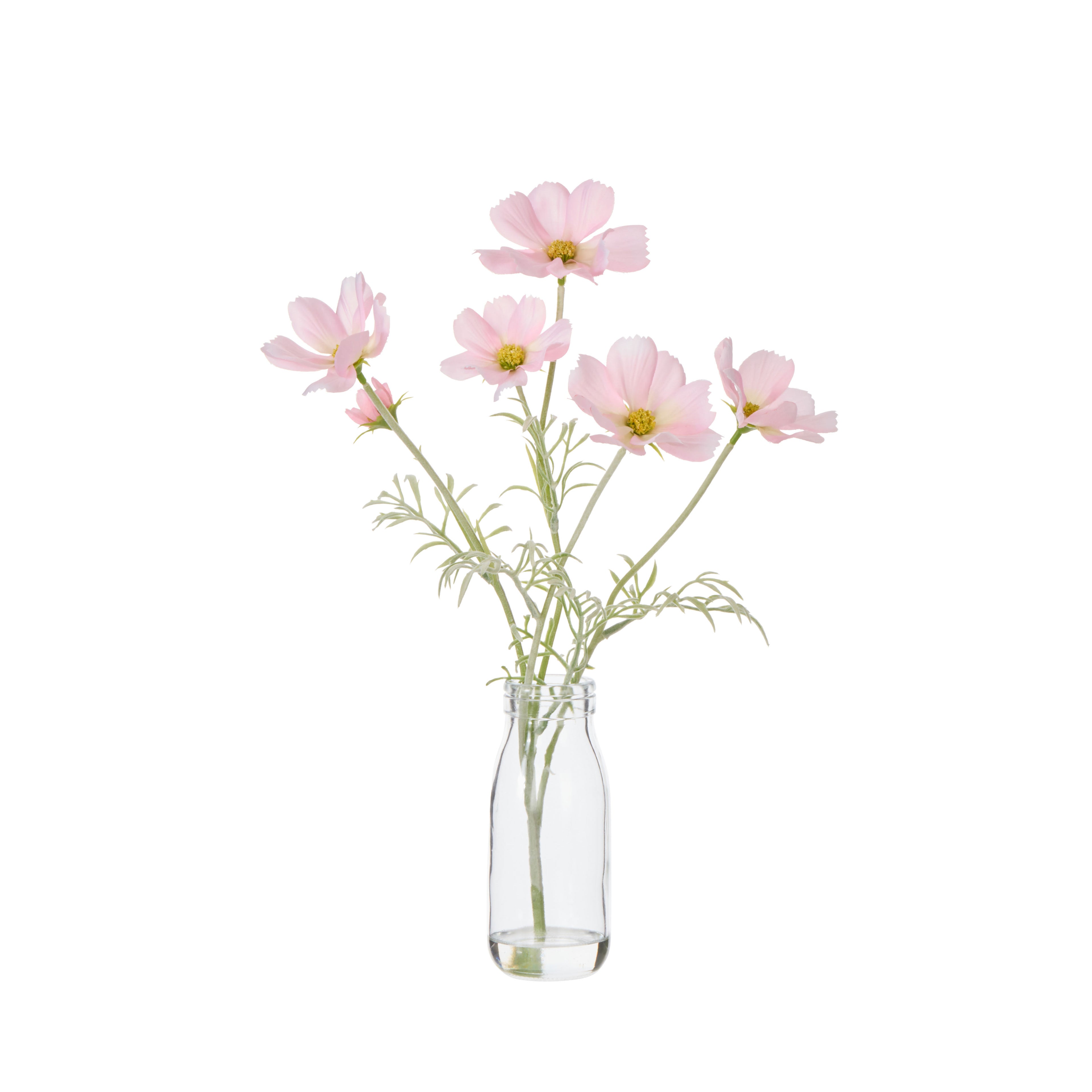 Faux Cosmos - Milk Bottle | Pink  -  35cm