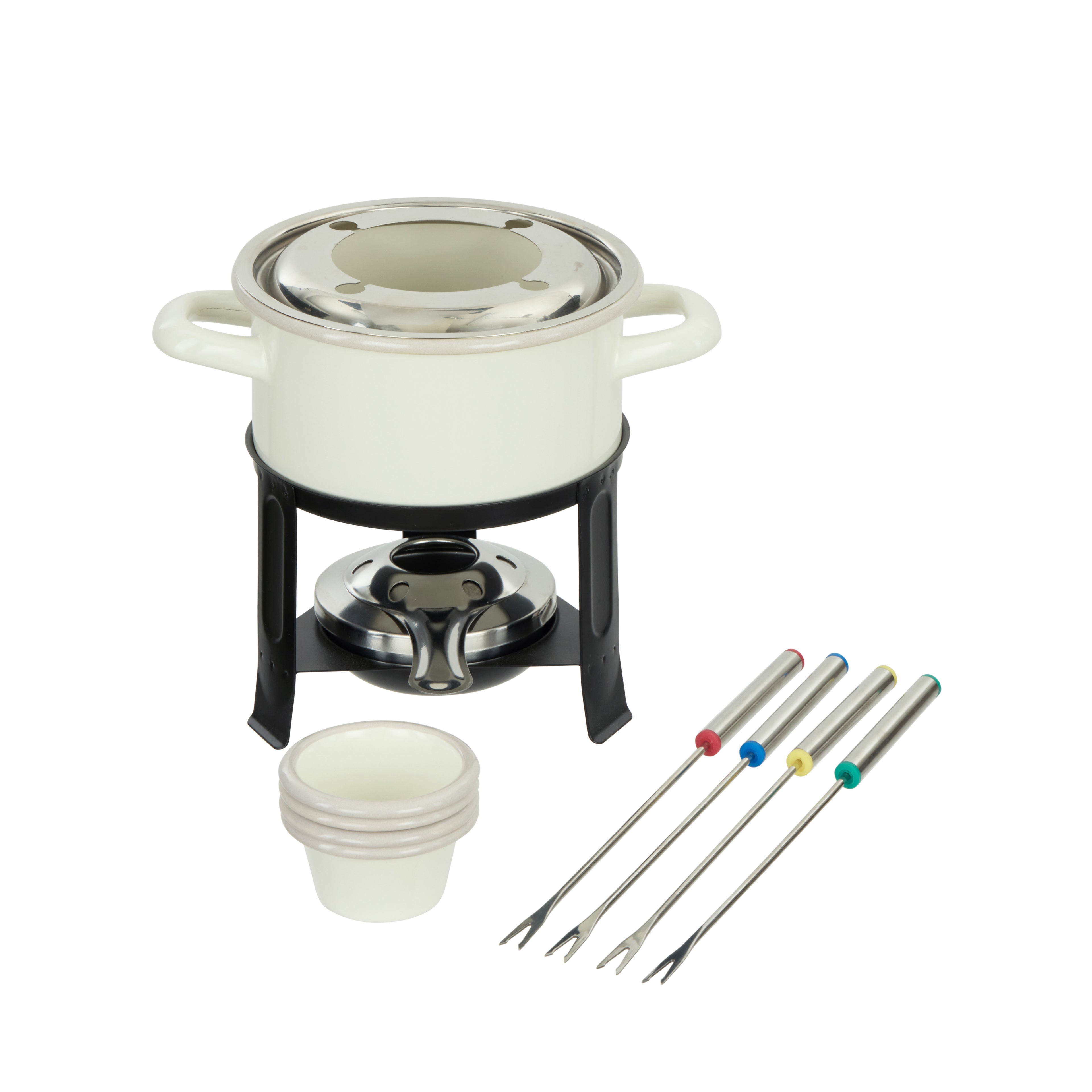 Davis &amp; Waddell Daylesford Enamel 4 Person Fondue Set Cream