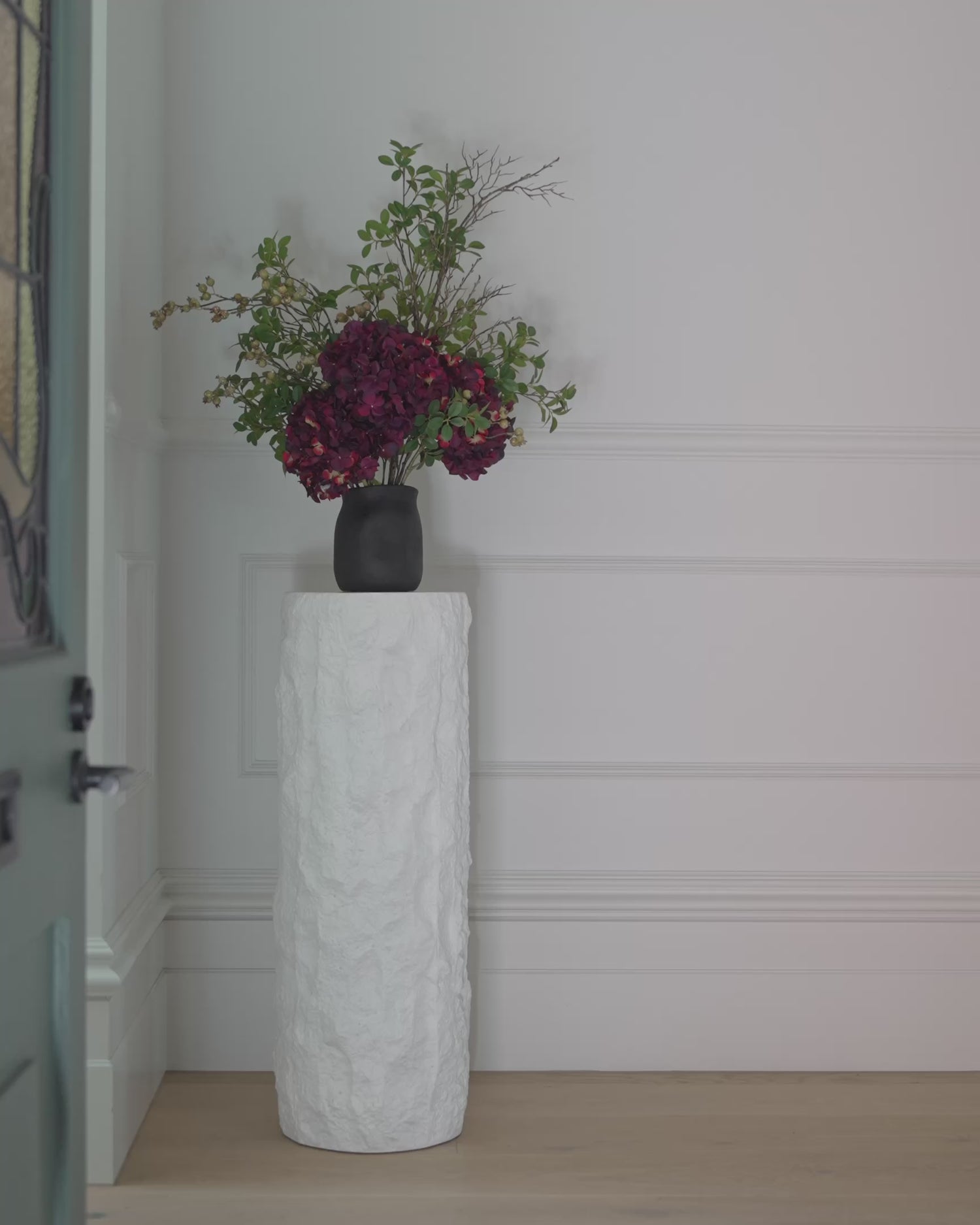 Faux Hydrangea Berry Arrangement - Maliah Pot | Red - 80cm