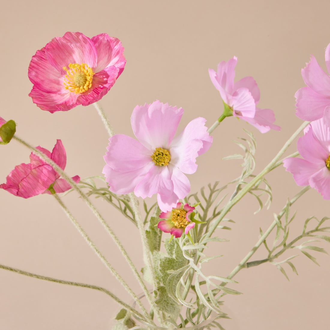 Faux Poppy Cosmos Mix - Giselle Vase | Pink &amp; Purple - 37cm