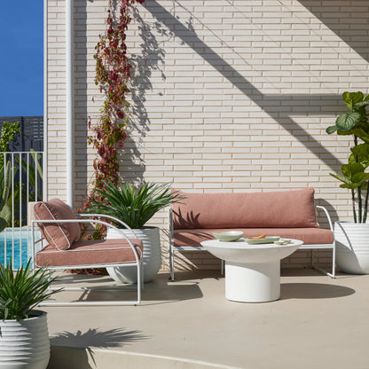 Amalfi Reeve Outdoor Arm Chair Pink &amp; White