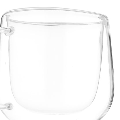 Leaf &amp; Bean Double Wall Glass Mug 2pcs Set Clear