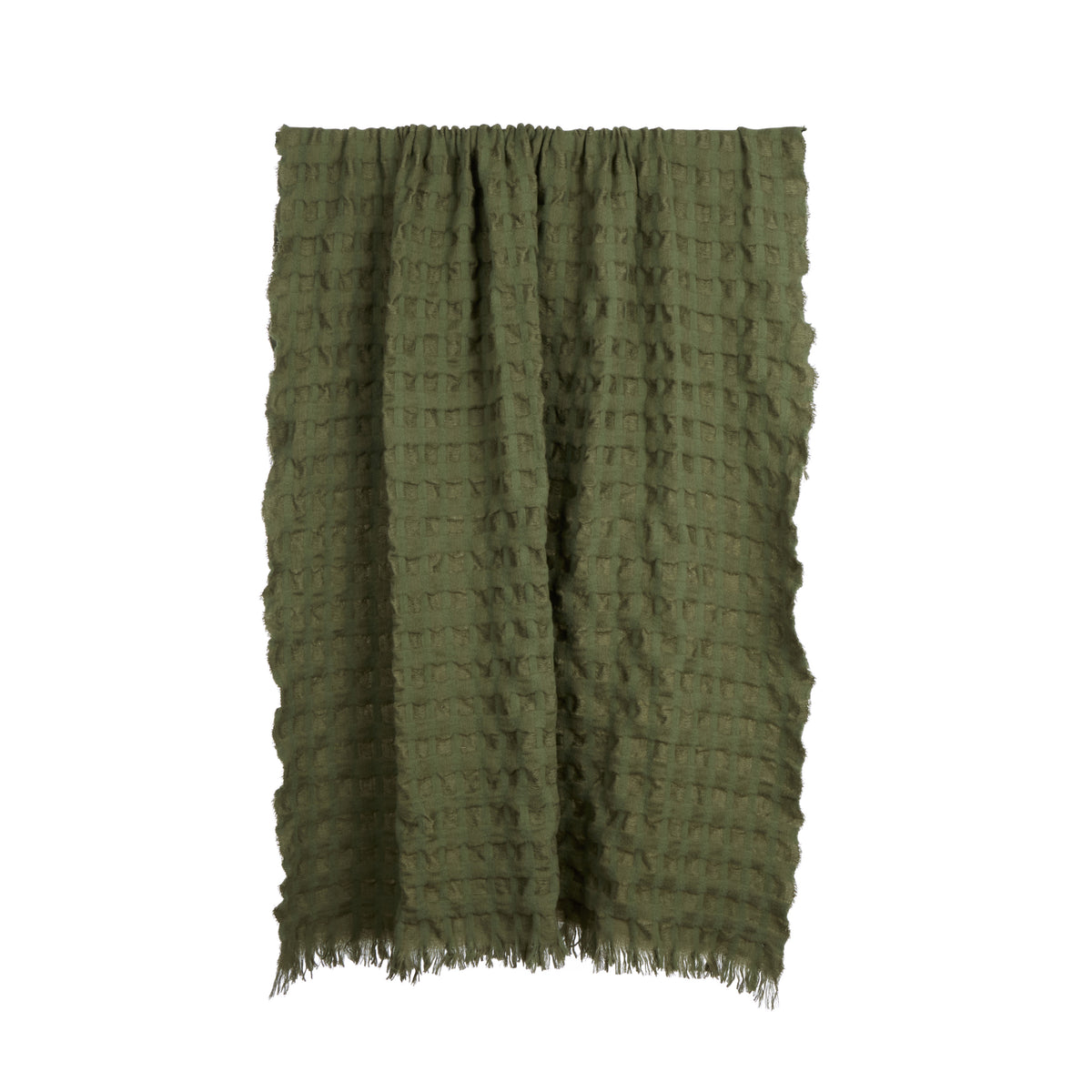Amalfi Ridge Waffle Throw Green