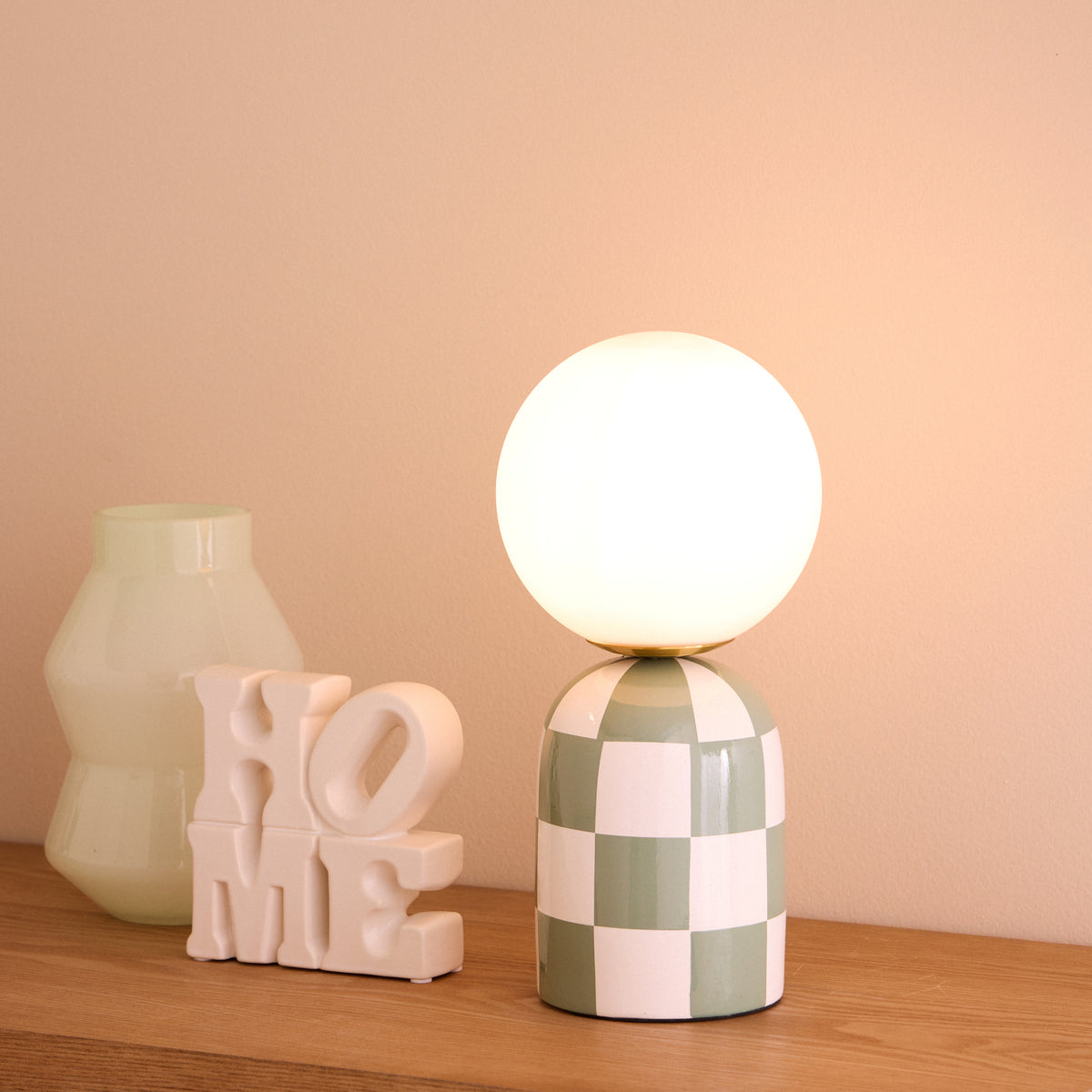 Emporium Archie Table Lamp Green &amp; White