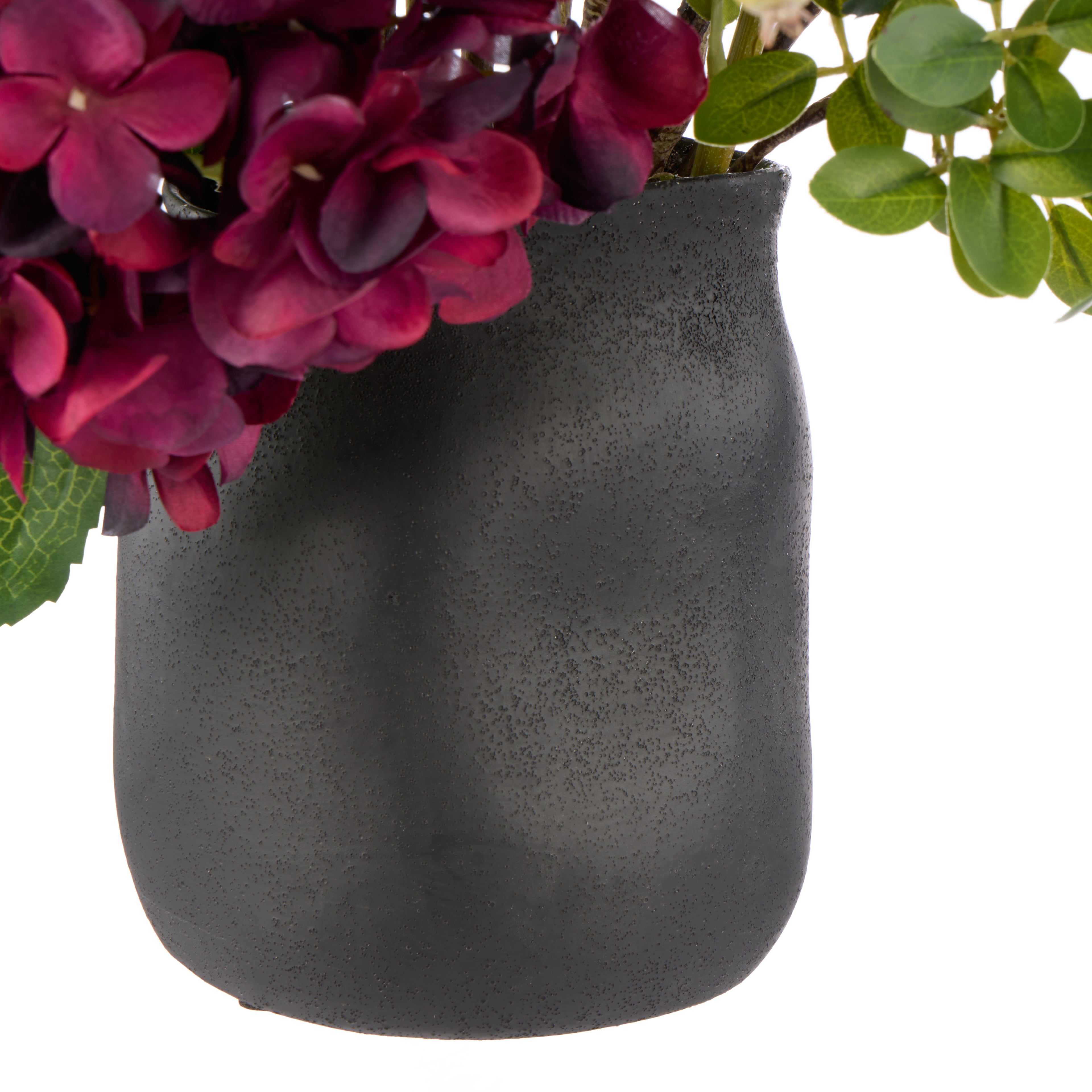 Faux Hydrangea Berry Arrangement - Maliah Pot | Red - 80cm