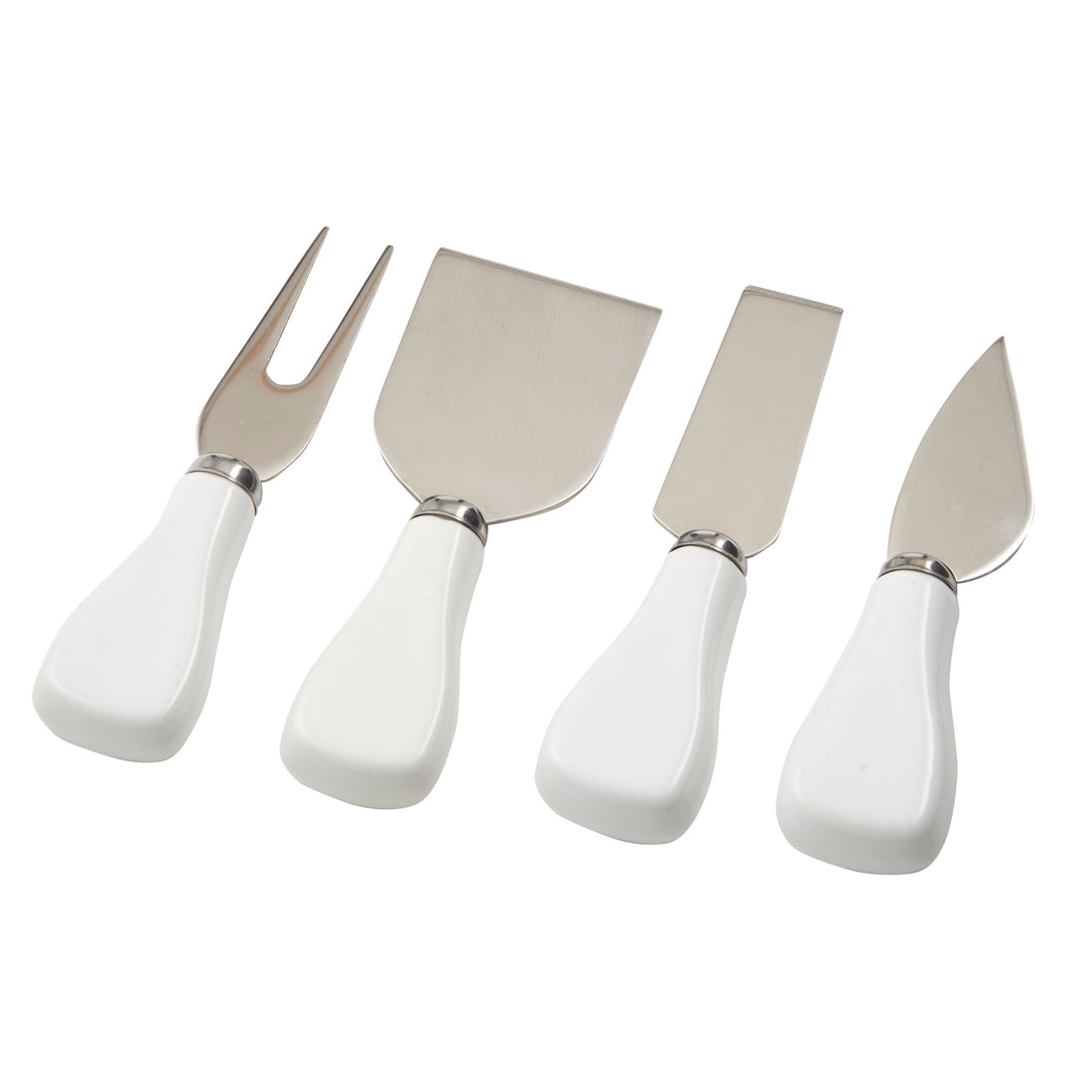 Davis &amp; Waddell Bistro Cheese Knife Set 4pce White &amp; Silver